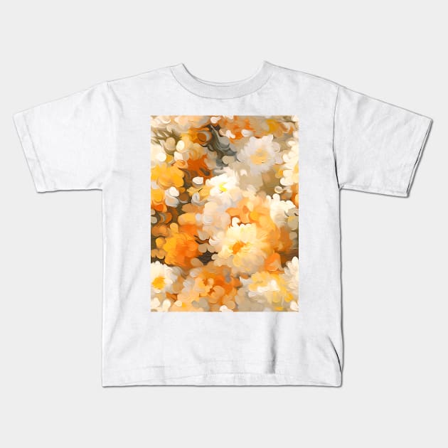 Beautiful abstract pattern of autumn leaves Kids T-Shirt by UmagineArts